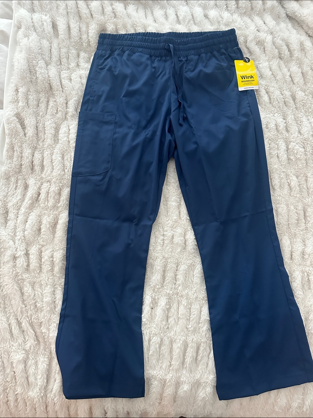 Wink Navy Elastic Waist Cargo Scrub Pants